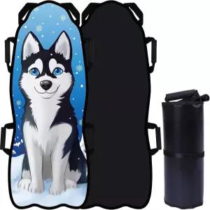 Soulchen 45인치 x 18인치 접이식 스노우 썰매 허스키 개 휴대용 스노보드 및 초보자용 강력하고 내구성이