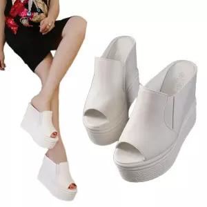 14CM 230 피팅룸 화이트 12cm 가보시 통굽 슈즈 웨딩 키높이 드레스 슬리퍼