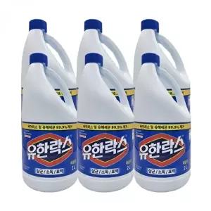 고품질 유한락스 2Lx6개 청소세제 유한락스레귤러 화장실청소 화장실청소세제 유한락스레귤러2L WFLTNUI