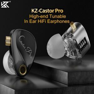 KZ Castor Pro HiFi 이어폰 다이나믹 드라이버 하이엔드 조정 가능 음질 베이스 헤드셋 분리형 케이블 헤드
