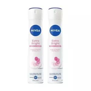 니베아 데오드란트 스프레이 엑스트라 브라이트 200ml 2개 49445385