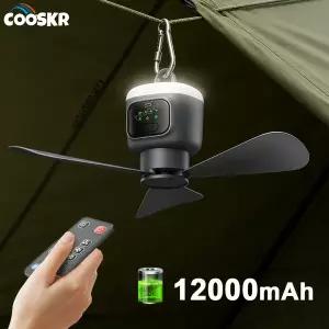 실링펜 조명 실링팬 led 등 12000mAh 휴대용 천장 선풍기 캠핑 텐트 공기 순환기 쿨러 야외용 충전식 무선