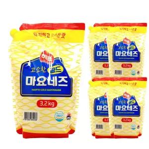 해표 고소한 골드 마요네즈 3.2Kg 대용량 스파우트팩 한박스 (3.2Kg x 4ea) 사조해표