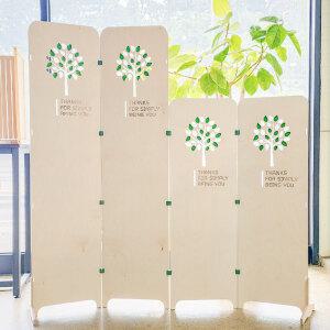심플리스 자작나무 나뭇잎 미니 파티션 가림막 가벽 공간분리 학교 사무실 매장 카페