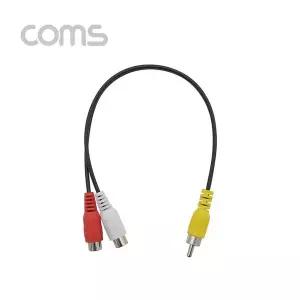 (COMS) RCA 젠더 Y형 RCA(M) to RCA(F)x2/25cm