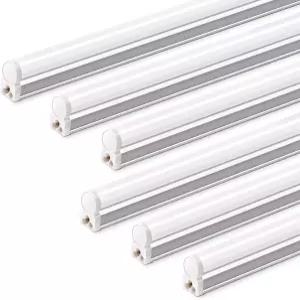 Barina T5 LED 천장 조명 기구 2FT 5000K(일광 화이트) 1100LM 10W 유선 전기 내장 온/오프 스위치 차고용
