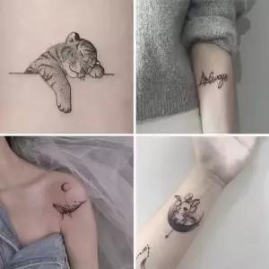 동물 호랑이 고래 토끼 타투 스티커 헤나 문신/큐빅/축제/판박이/예쁜/얼굴/어린이/반영구/판박이스티커/셀