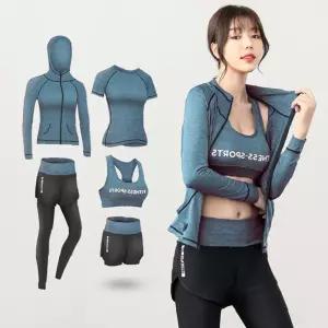 건강 여성 운동복 5종세트 트레이닝복 후드집업 9부 레깅스 핫팬츠 브라탑 티셔츠 헬스 등산 요가 홈트키모