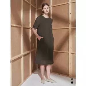 [올리비아로렌]배색형 H라인 원피스 VOCOA5M5251