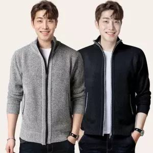 [깨비몰] 지퍼 가디건 하프넥 기모 풀 집업 니트 자켓 (11428676A)