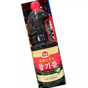 해표 참기름 재래 압착 1.8L 8개 들기름 요리 업소용