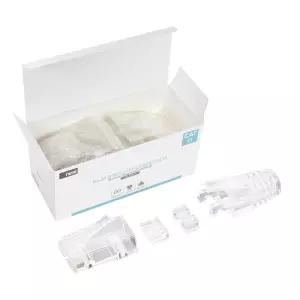 CAT6 RJ45 플러그 100개입 부트포함 제작 8P8C 커넥터 랜케이블 연결잭 랜툴 콘넥터 UTP 랜선 공사