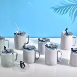 1+1 디유 캠핑 뚜껑 스텐 보냉 보온 머그 컵 잔 텀블러 420ml