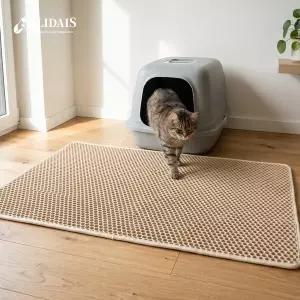 [플리다스] 쏘옥 벌집 고양이 모래매트 사막화방지 모래 발판 70x120cm