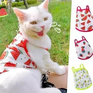 고양이 여름 옷 슬리브리스 민소매 반려동물 강아지 여름 옷 나시티 얇은