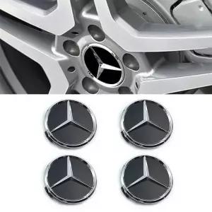 벤츠 호환 호환휠캡 4개/세트 75MM/60MM 자동차 휠 센터 허브 캡 커버 메르세데스 AMG 블랙 배지 림 스타일