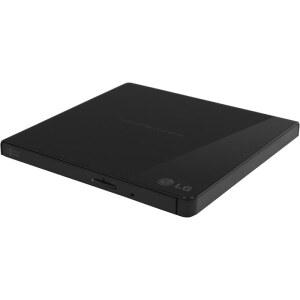 LG GP65NB60 8X USB 2.0 슈퍼 멀티 울트라 슬림 휴대용 DVD 라이터 드라이브 + /-RW 외장 드라이브(M-DISC 지원) - 블랙