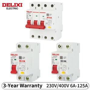 DELIXI 미니 서킷 브레이커 MCB 1P 2P 3P 4P DZ47 10-63A AC 230V 400V 과전류 누전 보호 DIN 레일 장착