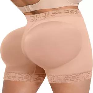 SHAPELLX 엉덩이 팅 쉐이프웨어 배변 컨트롤 노 패딩 파자 반바지 미드 웨이스트 셰이퍼 패드 없는 내추럴