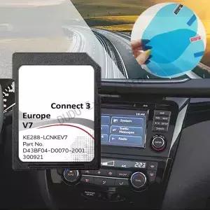 최신 커넥트 3 V7 LCN X트레일 자동차 닛산 Sat Nav 지도 버전 데이터 안개 방지 후방 보기 스티커 포함