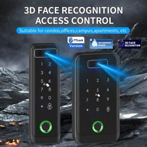 지문인식기 TTLOCK 3D 얼굴 카드 APP 오프너 도어 해제 원격 지문 액세스 RFID 제어 키패드 RF E키 인식