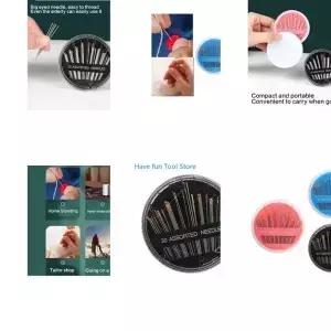 부드러운 직물 침투를위한 30Pcs 합금 손 바늘이있는 193B 라운드 보관 케이스 홈 워크샵 및 수업