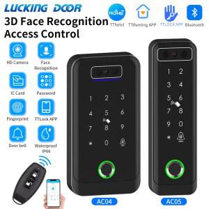 지문인식기 TTLOCK 3D 얼굴 오프너 인식 해제 원격 제어 RFID RF 전자 지문 문짝 카드 키패드