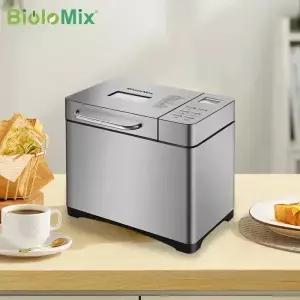 BioloMix19 인 1 스테인리스 스틸 자동 빵 제조기 3 개 덩어리 크기 과일 너트 디스펜서