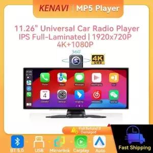 11.26 인치 자동차 DVR 4K 대시 캠 듀얼 렌즈 무선 Carplay 및 Android 자동 비디오 레코더 모니터