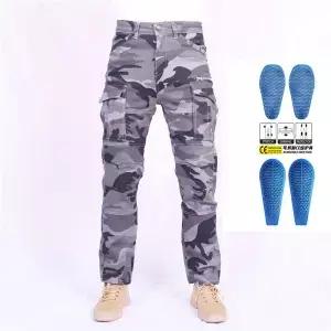 SUIT PANTS 허리 와이드 레그 오토바이 바지 야외 위장 남성 보호 장비 라이딩 투어링