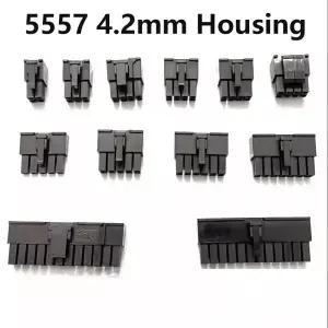 5557 수 하우징 커넥터 PC PCIE POWER LOGIC용 블랙 2P 4P 6P 8P24Pin 자동차 와이어링 하네스 쉘 4.2 피치