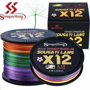 Sougayilang PE 브레이드 낚시 라인 12 가닥 마모 방지 와이어 민물 바닷물 야외 장비