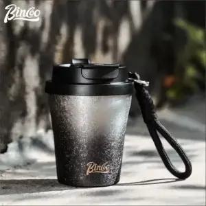 Bincoo 280ml 이중벽 세라믹 라이닝 여행용 머그컵 차량용 보온컵 휴대용 스테인리스 스틸 캠핑 및 일상용