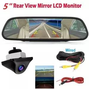 5 인치 LCD 후면보기 미러 모니터 자동차 MPV RV SUV 주차 용 백업 카메라 키트 반전 쉬운 설치