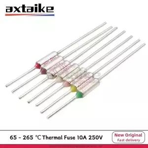 10PCS 65 265 섭씨 온도 퓨즈 10A 250V TF RY 85 110 115 120 125 130 135 142 155 169 172 185 192 240 C