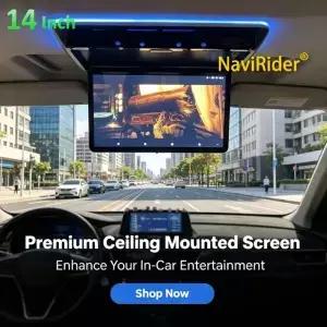 14인치 8K HD 안드로이드 13 차량용 천장 모니터 1920X1080P IPS 4+64G MP5 WIFI 블루투스 HDMI 라이트