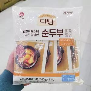 29286873-백설 다담 순두부 찌개 양념 140g x 4개 dP00370586