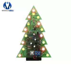 Diy 키트 전자 PCB 보드 모듈 크리스마스 트리 LED 회로 레드 그린 플래시 라이트 슈트