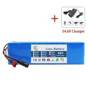 새로운 48V 100Ah 500W 13S3P DC/T 리튬 이온 배터리 팩은 BMS+54.6V 충전기가 있는 모터에 적합합니다.