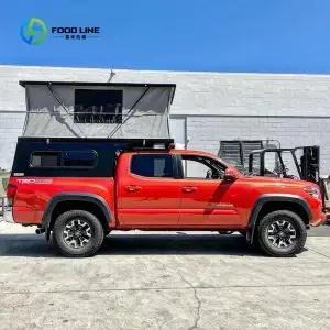 맞춤형 4x4 알루미늄 픽업 트럭 캠퍼 토퍼 (소프트 팝업 루프 텐트 포함 오프로드 캠핑용 방수)