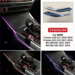 BMW G20 G22 G80 G82 M3 M4 I3 I4 3/4 시리즈용 센터 콘솔 새들 라이트 11가지 색상 앰비언트 인테리어