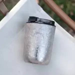 Tiartisan 티타늄 보온병 병 야외 캠핑 초경량 400ML 커피 머그잔 휴대용 이중 벽 절연 물