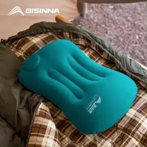 BISINNA 캠핑용 풍선 베개 휴대용 초경량 에어 수면 여행 하이킹 피크닉을 위한 목 및 요추 지지대