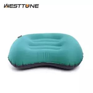 WESTTUNE 휴대용 풍선 베개 초경량 캠핑 여행 목 및 요추 지원을위한 야외 보호 수면 장비