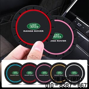 2Pcs 자동차 로고 워터 코스터 콘솔 랜드 프리랜더 L2 레인지 Evoque 3 4 디스코 용 실리콘 컵 미끄럼 방지