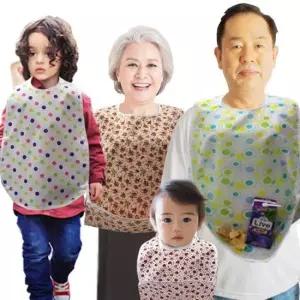 아기스카프빕 더해피 유아 성인 이유식 방수 턱받이 앞치마 침받이