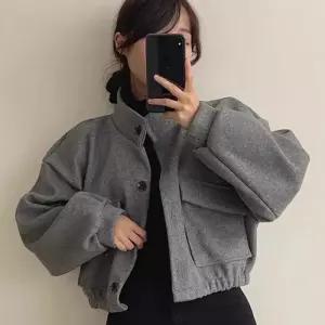 가오리핏 가을 코트 크롭 숏 아우터 여자 겨울 데일리