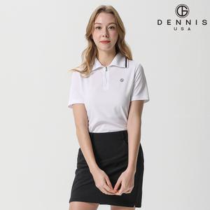 데니스골프 [DENNIS] 여성 스윙 라인 하프 집업 반팔카라티_NAQMLTS082