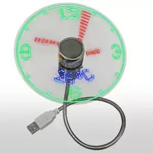 USB 전원 LED 시계 팬 시간 온도 디스플레이 금속 미니 선풍기 넥 노트북 PC 노트북용