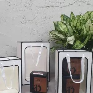 투명 화이트톤 중 세로 선물용 종이가방 직사각쇼핑백 무지 가방 종이